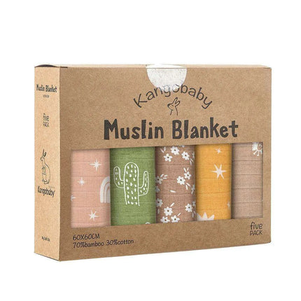 Kangobaby Luxurious 5-Piece Baby Blanket Set - Soft Bamboo Cotton Comfort for Your Baby - Très Elite