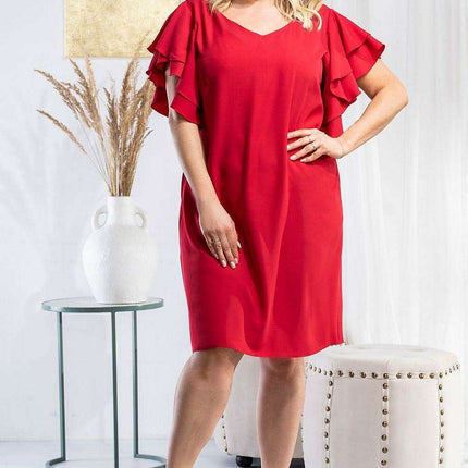 Karko Elegant Plus Size Dress in Stretchy Polyester Blend - Très Elite