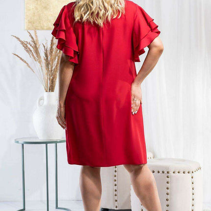 Karko Elegant Plus Size Dress in Stretchy Polyester Blend - Très Elite