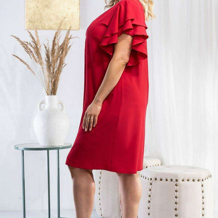 Karko Elegant Plus Size Dress in Stretchy Polyester Blend - Très Elite