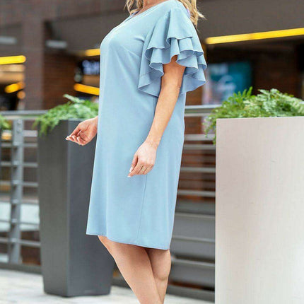 Karko Elegant Plus Size Dress in Stretchy Polyester Blend - Très Elite