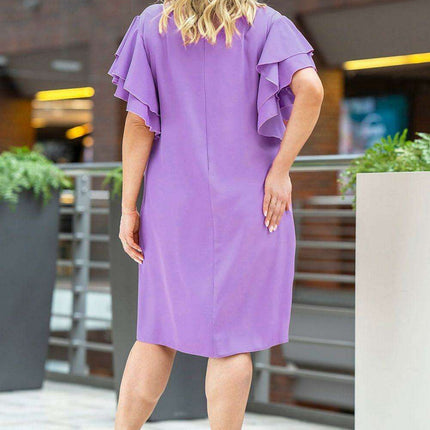 Karko Elegant Plus Size Dress in Stretchy Polyester Blend - Très Elite