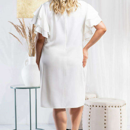 Karko Elegant Plus Size Dress in Stretchy Polyester Blend - Très Elite