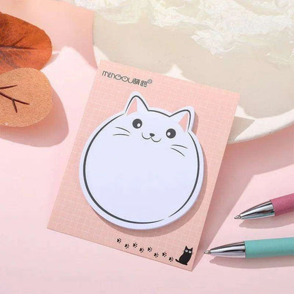 Kawaii Chubby Cat Memo Pad - 30 Playful Sticky Notes for Fun Organization - Très Elite