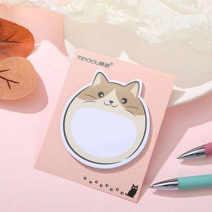 Kawaii Chubby Cat Memo Pad - 30 Playful Sticky Notes for Fun Organization - Très Elite
