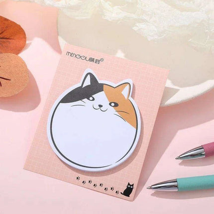 Kawaii Chubby Cat Memo Pad - 30 Playful Sticky Notes for Fun Organization - Très Elite