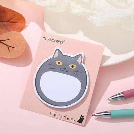 Kawaii Chubby Cat Memo Pad - 30 Playful Sticky Notes for Fun Organization - Très Elite