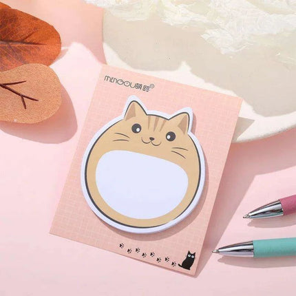 Kawaii Chubby Cat Memo Pad - 30 Playful Sticky Notes for Fun Organization - Très Elite
