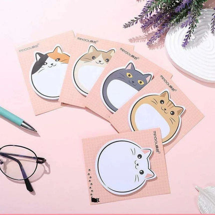Kawaii Chubby Cat Memo Pad - 30 Playful Sticky Notes for Fun Organization - Très Elite