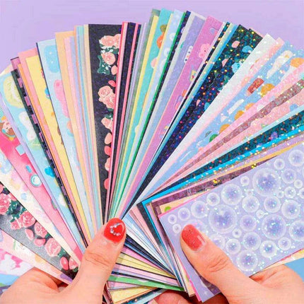 Kawaii Korean Random Laser Sticker Collection - Assorted Craft Supplies for Creative Fun - Très Elite