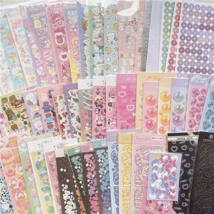 Kawaii Korean Random Laser Sticker Collection - Assorted Craft Supplies for Creative Fun - Très Elite