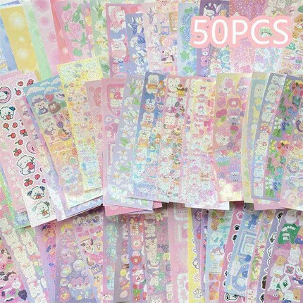 Kawaii Korean Random Laser Sticker Collection - Assorted Craft Supplies for Creative Fun - Très Elite