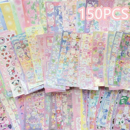 Kawaii Korean Random Laser Sticker Collection - Assorted Craft Supplies for Creative Fun - Très Elite