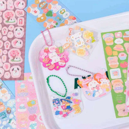 Kawaii Korean Random Laser Sticker Collection - Assorted Craft Supplies for Creative Fun - Très Elite
