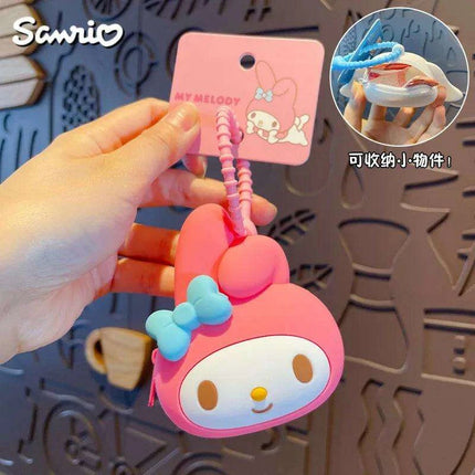 Kawaii Sanrio Character Silicone Coin Purse Trio - Charming Wallet with Cinnamoroll, Kuromi, and My Melody - Très Elite