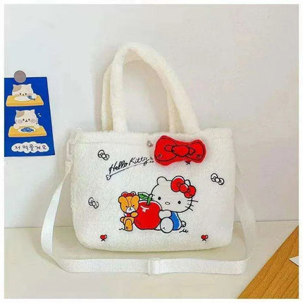 Kawaii Sanrio Plush Character Bags - Iconic Cinnamoroll, My Melody, Kuromi, Hello Kitty - Stylish Shoulder & Crossbody Set - Très Elite