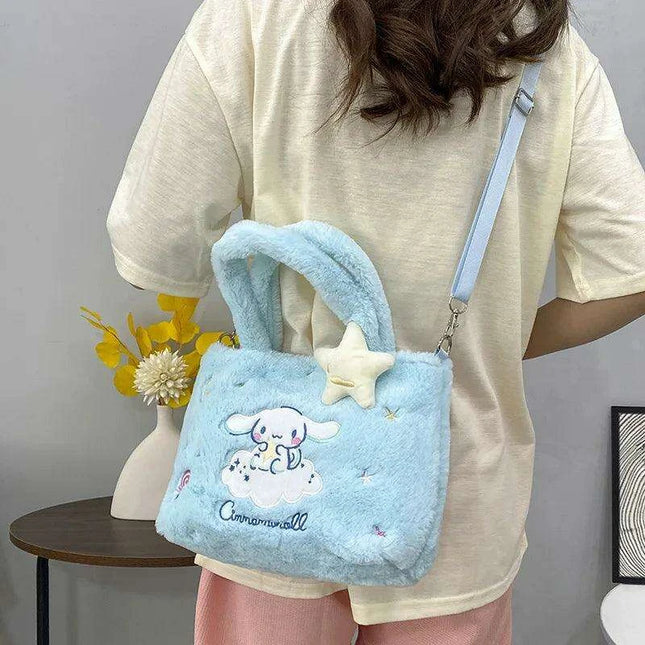 Kawaii Sanrio Plush Character Bags - Iconic Cinnamoroll, My Melody, Kuromi, Hello Kitty - Stylish Shoulder & Crossbody Set