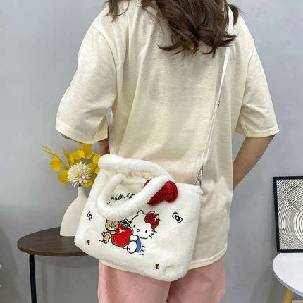 Kawaii Sanrio Plush Character Bags - Iconic Cinnamoroll, My Melody, Kuromi, Hello Kitty - Stylish Shoulder & Crossbody Set - Très Elite