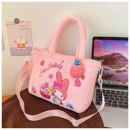 Kawaii Sanrio Plush Character Bags - Iconic Cinnamoroll, My Melody, Kuromi, Hello Kitty - Stylish Shoulder & Crossbody Set - Très Elite