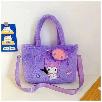 Kawaii Sanrio Plush Character Bags - Iconic Cinnamoroll, My Melody, Kuromi, Hello Kitty - Stylish Shoulder & Crossbody Set - Très Elite
