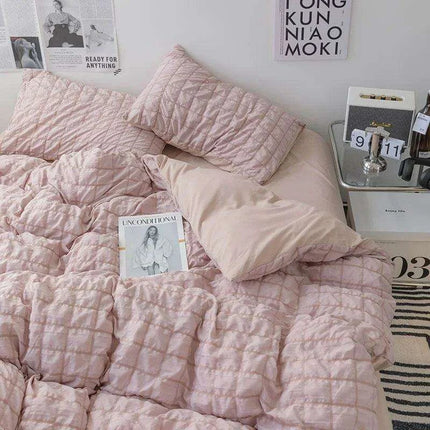 Kawaii Seersucker Ruffled Lace Bedding Collection - Très Elite