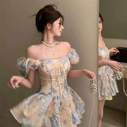 Kawaii Y2K Boho Chic Beach Mini Dress - Trendsetting Short Sleeve One-Piece for Fashion Lovers - Très Elite