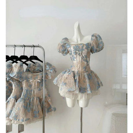 Kawaii Y2K Boho Chic Beach Mini Dress - Trendsetting Short Sleeve One-Piece for Fashion Lovers - Très Elite