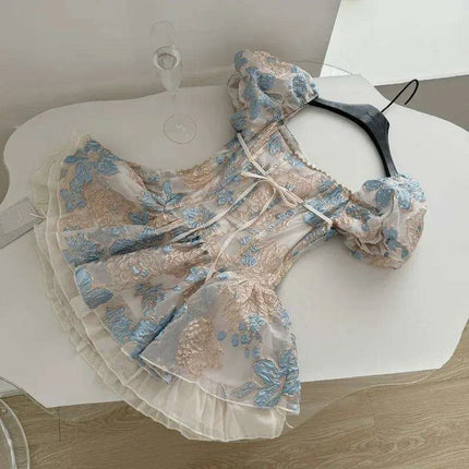 Kawaii Y2K Boho Chic Beach Mini Dress - Trendsetting Short Sleeve One-Piece for Fashion Lovers - Très Elite