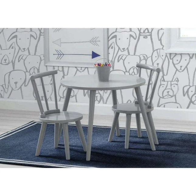 Kids' Artistic Play Wooden Table and Chair Set - Safe Certified Modern Grey Design