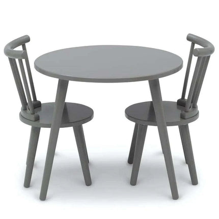 Kids' Artistic Play Wooden Table and Chair Set - Safe Certified Modern Grey Design..