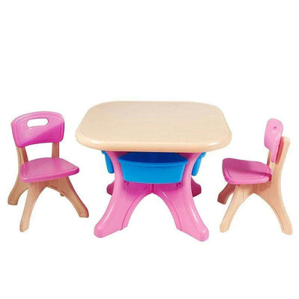 Kids' Creative Plastic Furniture Set with Storage Bins | Eco-Friendly Design | Fun and Durable Table and Chairs for Young Children - Très Elite