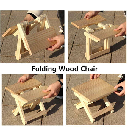 Kids' Solid Wood Folding Stool - Perfect Portable Seat for Camping & Home Use..