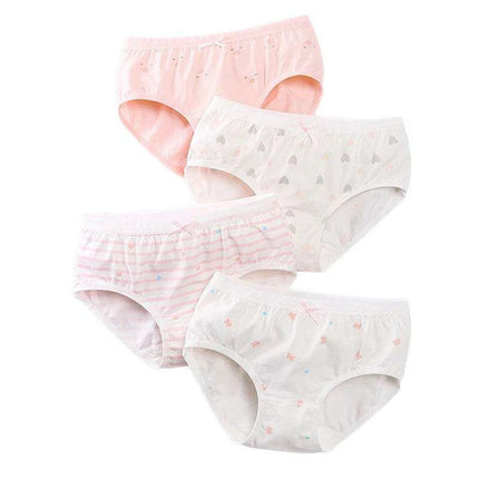 Kids' Summer Antibacterial Cotton Briefs 4-Pack - Fun Cartoon Underwear for Girls Ages 3-8, Soft and Breathable - Très Elite