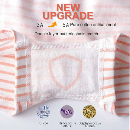 Kids' Summer Antibacterial Cotton Briefs 4-Pack - Fun Cartoon Underwear for Girls Ages 3-8, Soft and Breathable - Très Elite