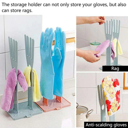 Kitchen Sink Glove Storage System with Detachable Draining Rack for a Neat Kitchen - Très Elite