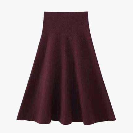 Knitted Top and Knee-Length Skirt Ensemble for Women - Autumn/Winter Style