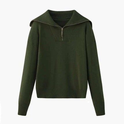 Knitted Top and Knee-Length Skirt Ensemble for Women - Autumn/Winter Style