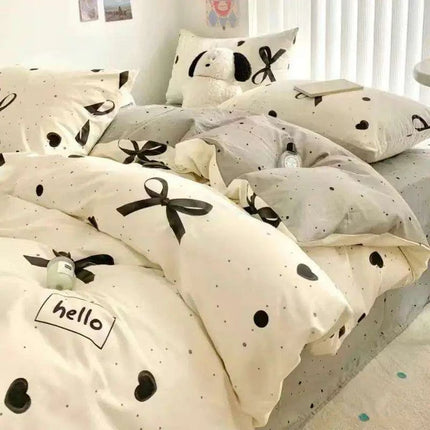 Korean Heart Bedding Set - Très Elite