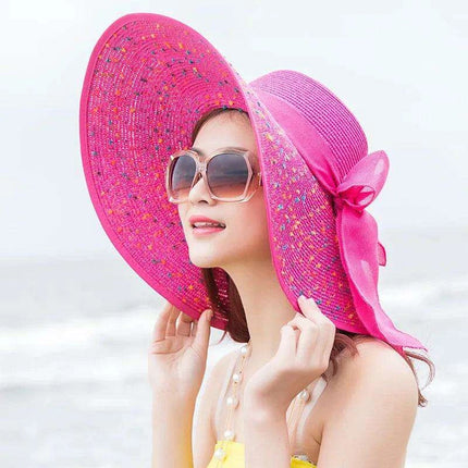 Korean-Inspired Oversized Foldable Women's Sun Hat - Ultimate 15CM Brim for Summer Getaways - Très Elite