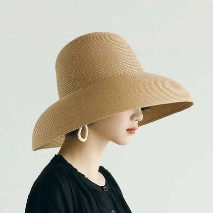 Korean-Inspired Oversized Foldable Women's Sun Hat - Ultimate 15CM Brim for Summer Getaways - Très Elite