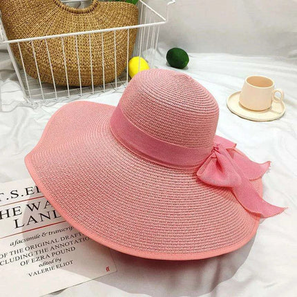 Korean-Inspired Oversized Foldable Women's Sun Hat - Ultimate 15CM Brim for Summer Getaways - Très Elite