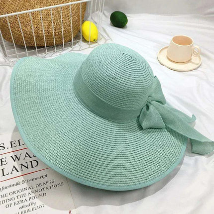 Korean-Inspired Oversized Foldable Women's Sun Hat - Ultimate 15CM Brim for Summer Getaways - Très Elite