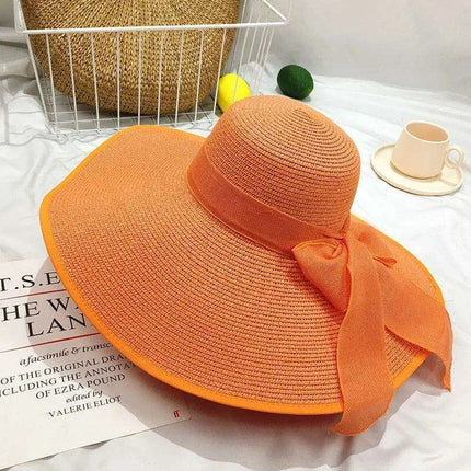 Korean-Inspired Oversized Foldable Women's Sun Hat - Ultimate 15CM Brim for Summer Getaways - Très Elite