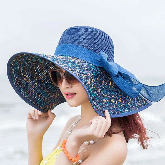Korean-Inspired Oversized Foldable Women's Sun Hat - Ultimate 15CM Brim for Summer Getaways