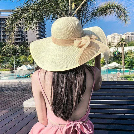 Korean-Inspired Oversized Foldable Women's Sun Hat - Ultimate 15CM Brim for Summer Getaways - Très Elite