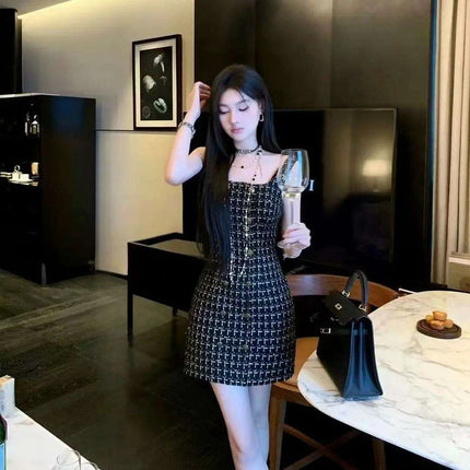 Korean-Inspired Sleeveless Pink Mini Dress for Women - Trendy Y2K Style Perfect for Parties and Office Wear