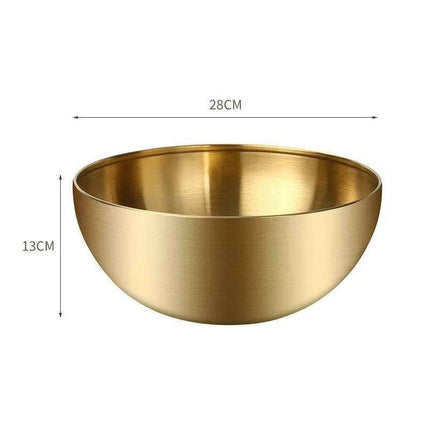 Korean Luxurious Stainless Steel Salad Bowl Set - Elegant Gold and Silver Bowls in Sizes from 15cm to 28cm - Très Elite