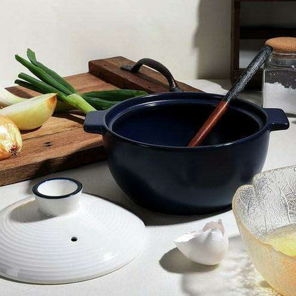 Korean Premium Blue Ceramic Cooking Pot - Versatile 18cm Kitchen Essential - Très Elite