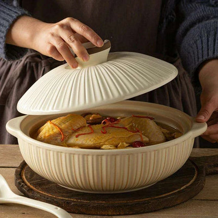 Korean Traditional Ceramic Casserole Pot - Perfect for Authentic Gas Cooking - Très Elite