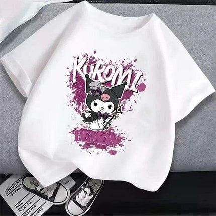 Kuromi Kids' Monochrome Cartoon T-Shirt: A Festive Fashion Essential - Très Elite